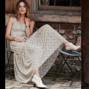 NWT Anthropologie Marigny Dotted Maxi Dress Meadow Rue Lace Polka-dot